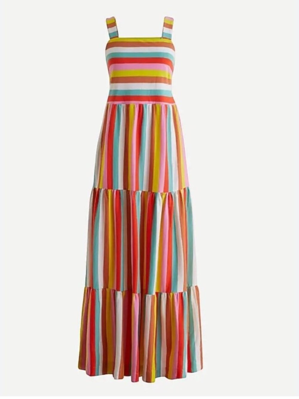J. Crew Maxi Dress Rainbow Striped Cotton Knit Sz M NWT Sleeveless Summer Casual - Picture 2 of 13